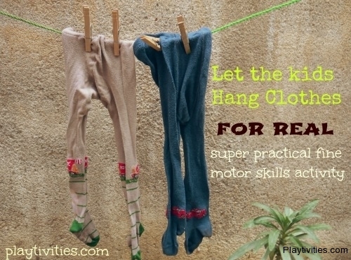 hanging clothes activity
