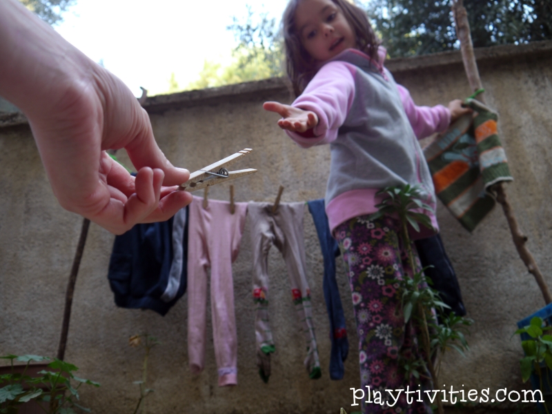 hanging clothes activity