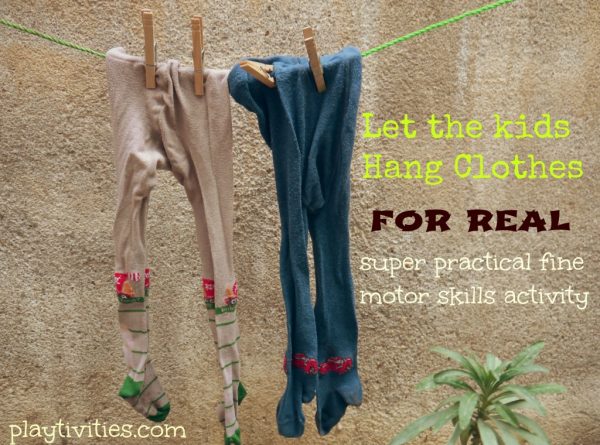hanging clothes activity for kids