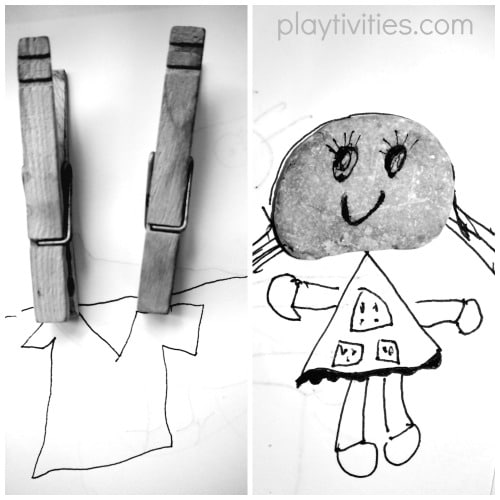 2 images of easy art activities for kids.