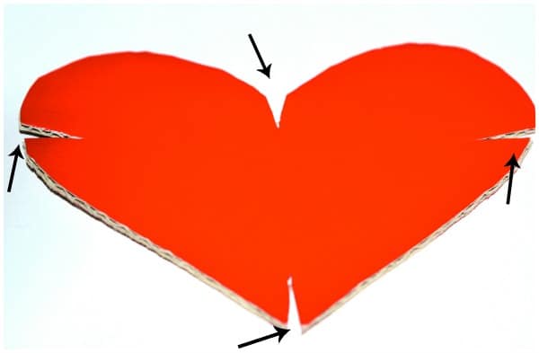 Cardboard red heart