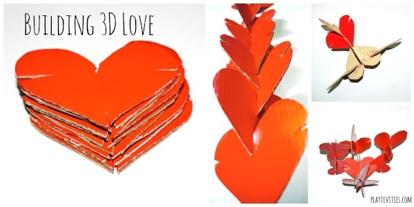 3 images of 3D Building Valentine Activity 