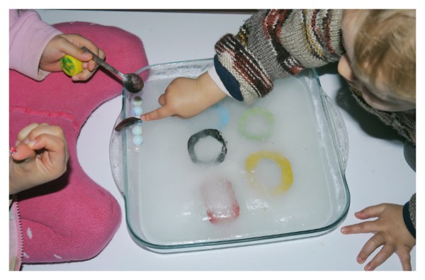 ice play with marbles