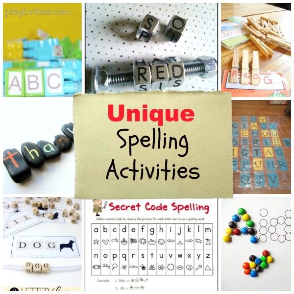 spelling activities collage