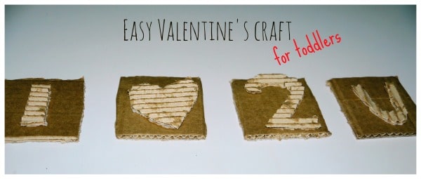 Valentine cardboard stamps for toddlers.