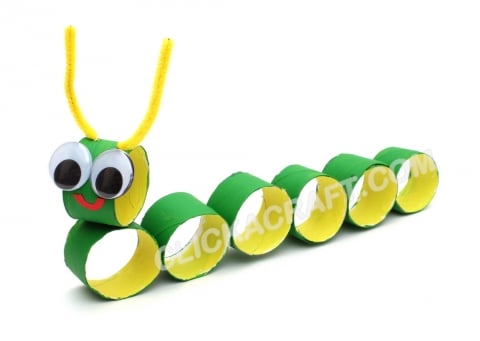 caterpillar craft using toilet paper rolls 