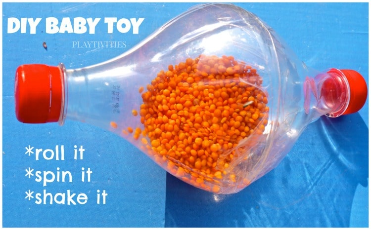 Baby toy from a plastic bottle.