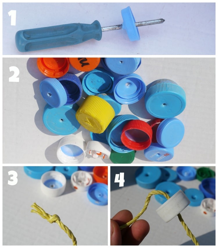4 iamges of making process of Recycled DIY Toy For Baby