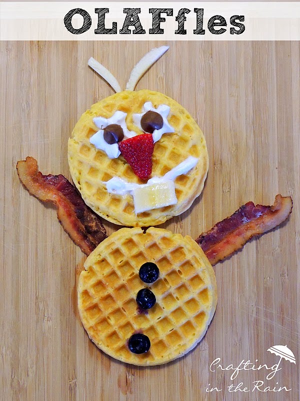 Olaf breakfast waffles with a bacon.
