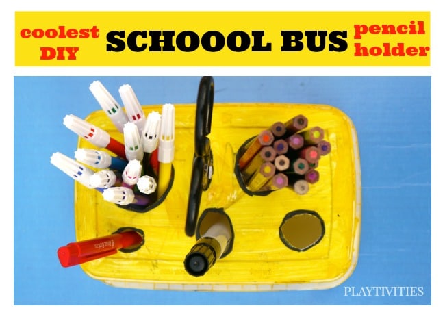 DIY Pencil Holder That Looks Like School Bus psoter.