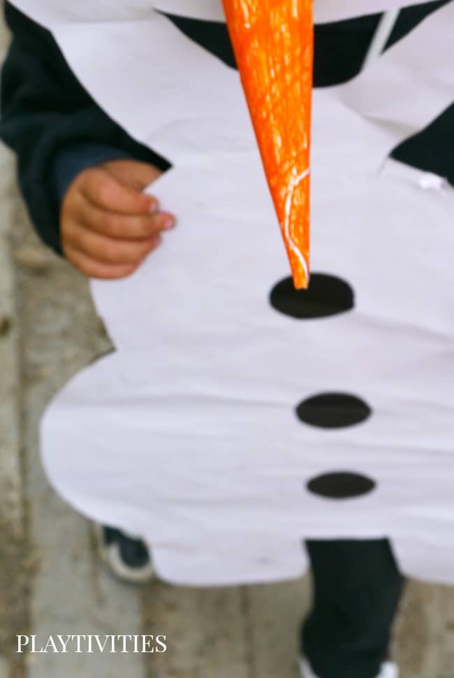 diy olaf costume from carboard