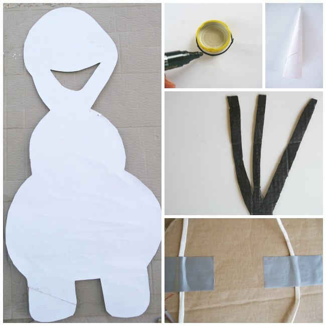 4 images of how to make olaf hallowen costume