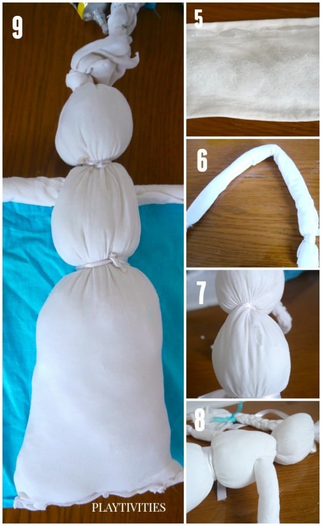 5 images of how to make elza sock doll