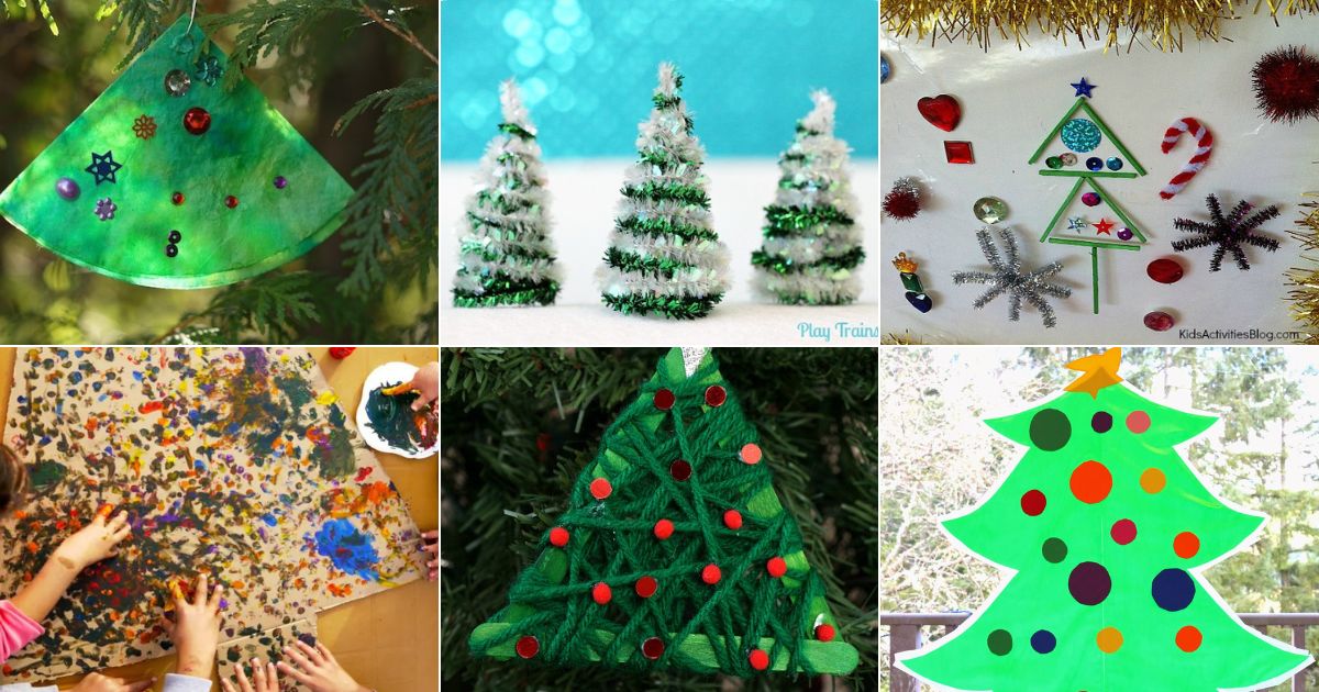 6 images of fun christmas crafts for kids.