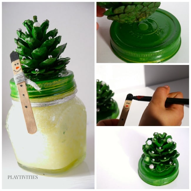 4 images of making and painting homemade sugar scrub gift