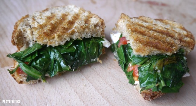 spinach grilled cheese