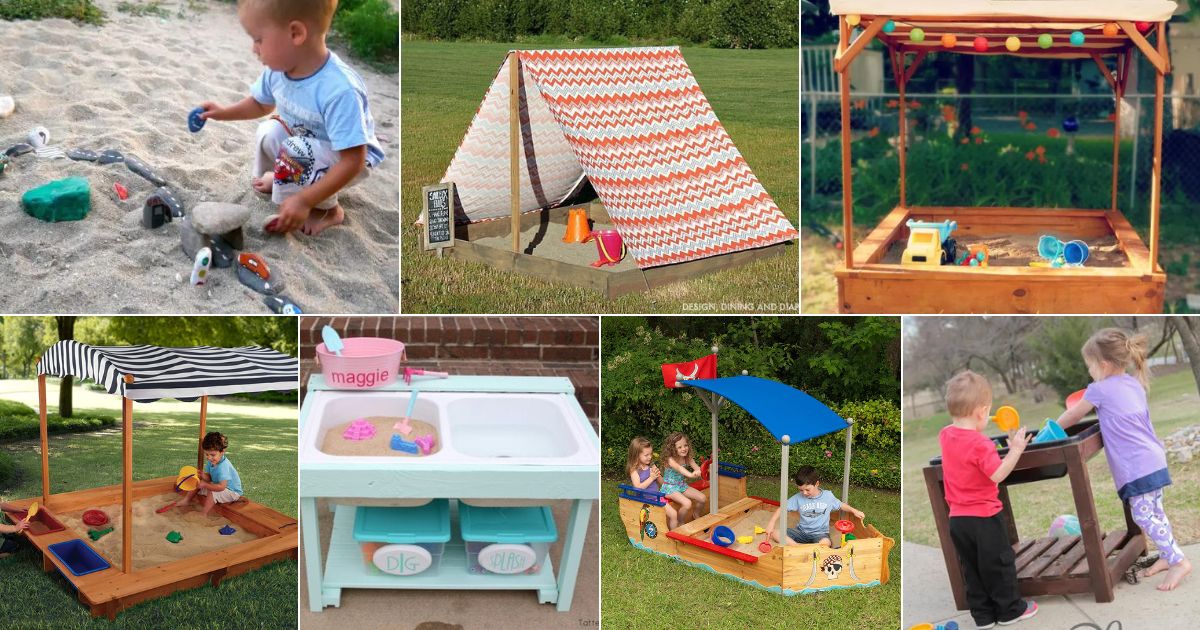 7 images of diy sandboxes for kids.