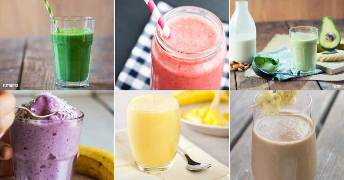 6 images of smoothies for kids.