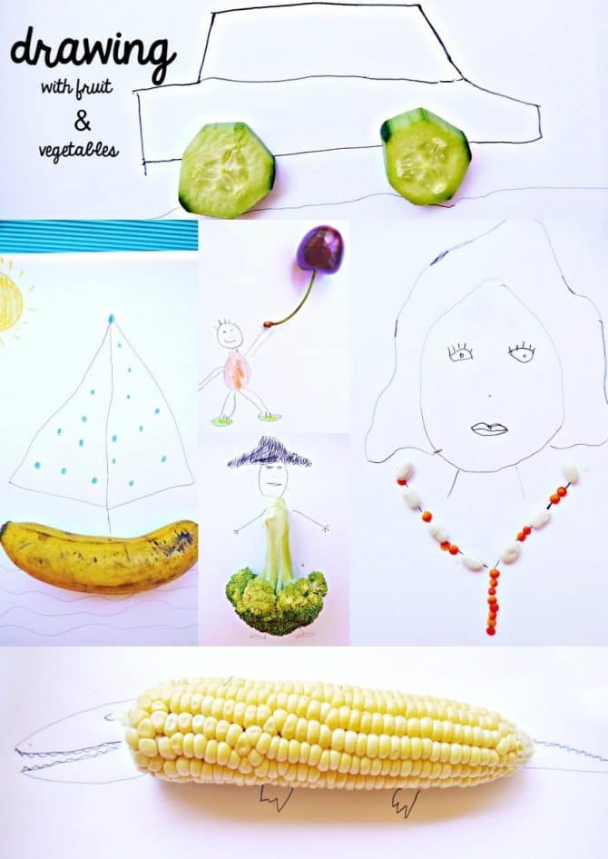 drawing with vegetables