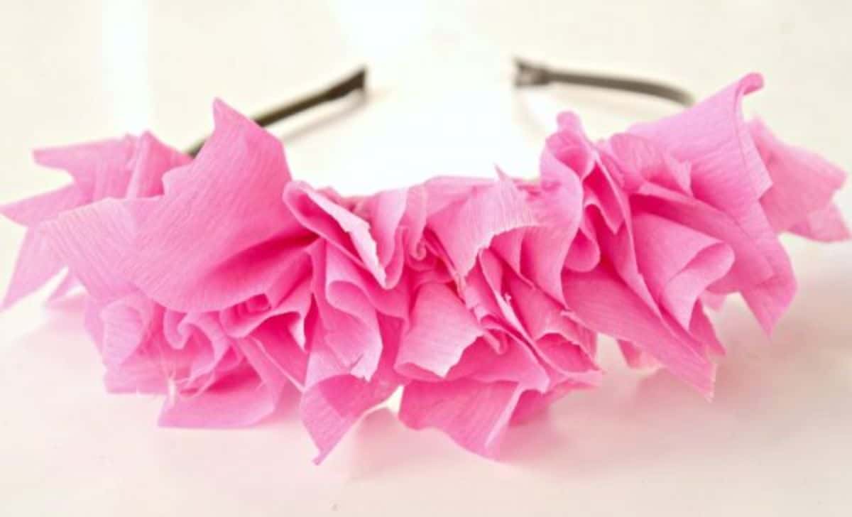 Pink Paper Tissue Headband