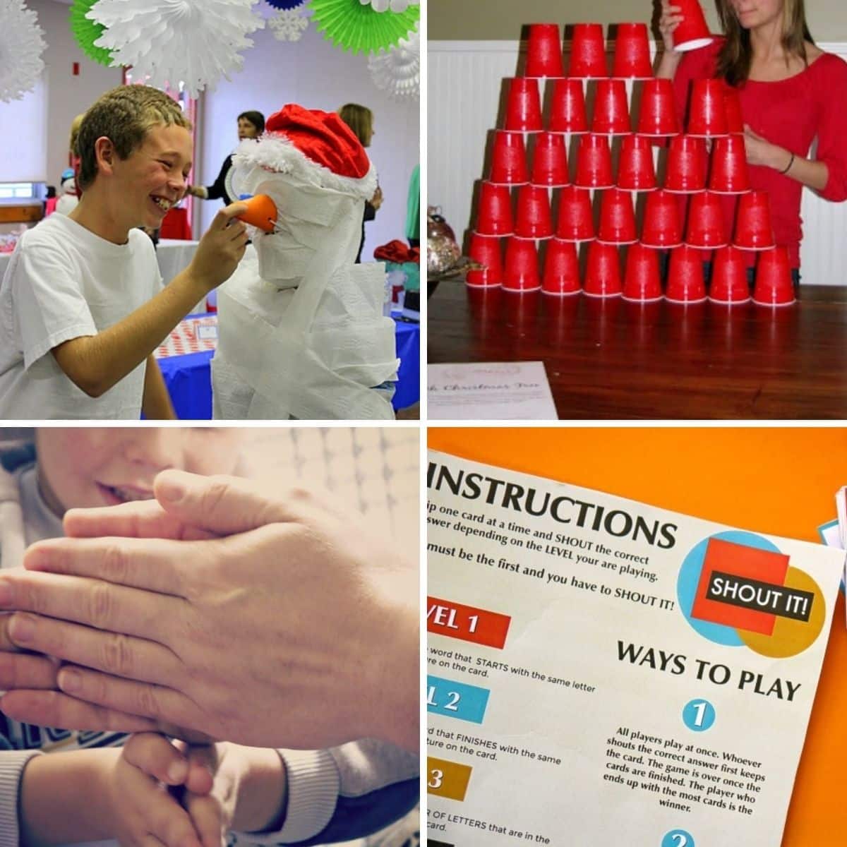 4 images of christmas games for families