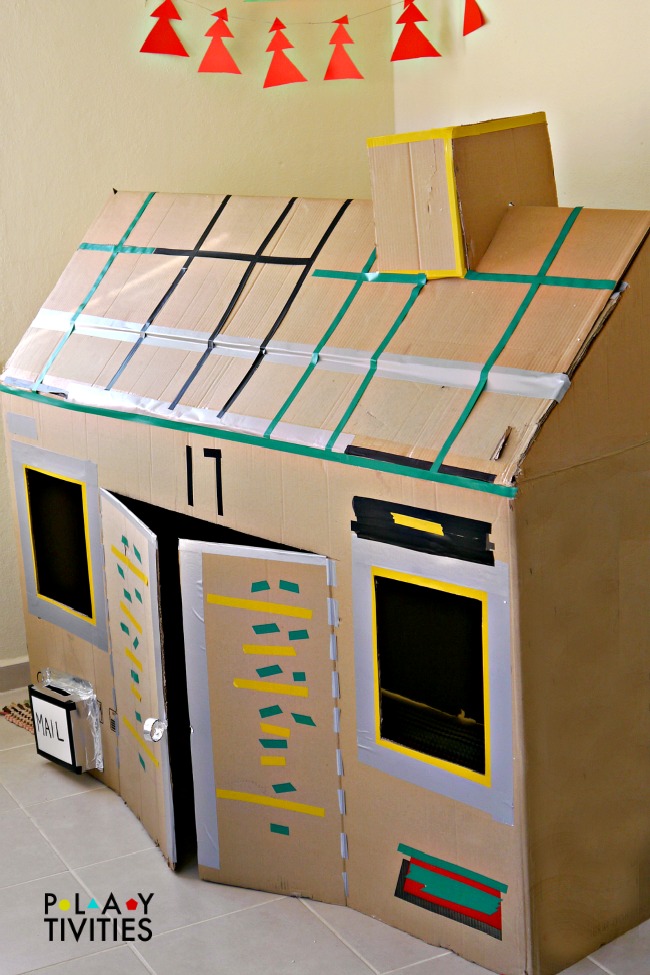 Homemade cardboard house
