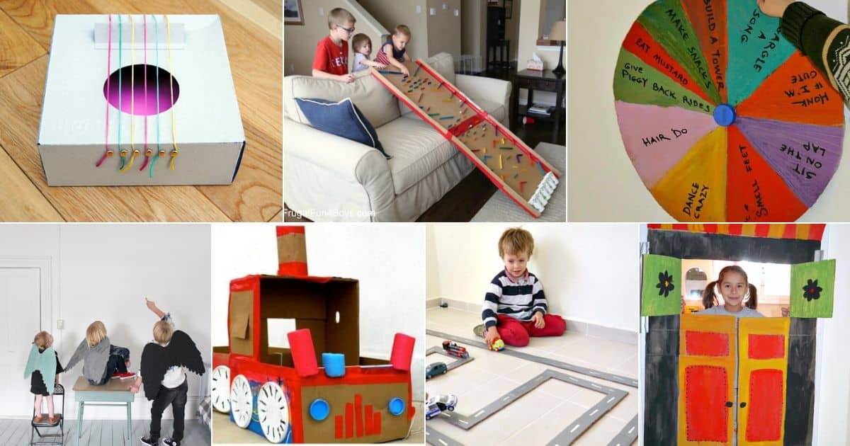 7 images of genius ides to play with cardboard.