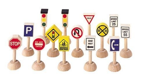 Toy road signs.