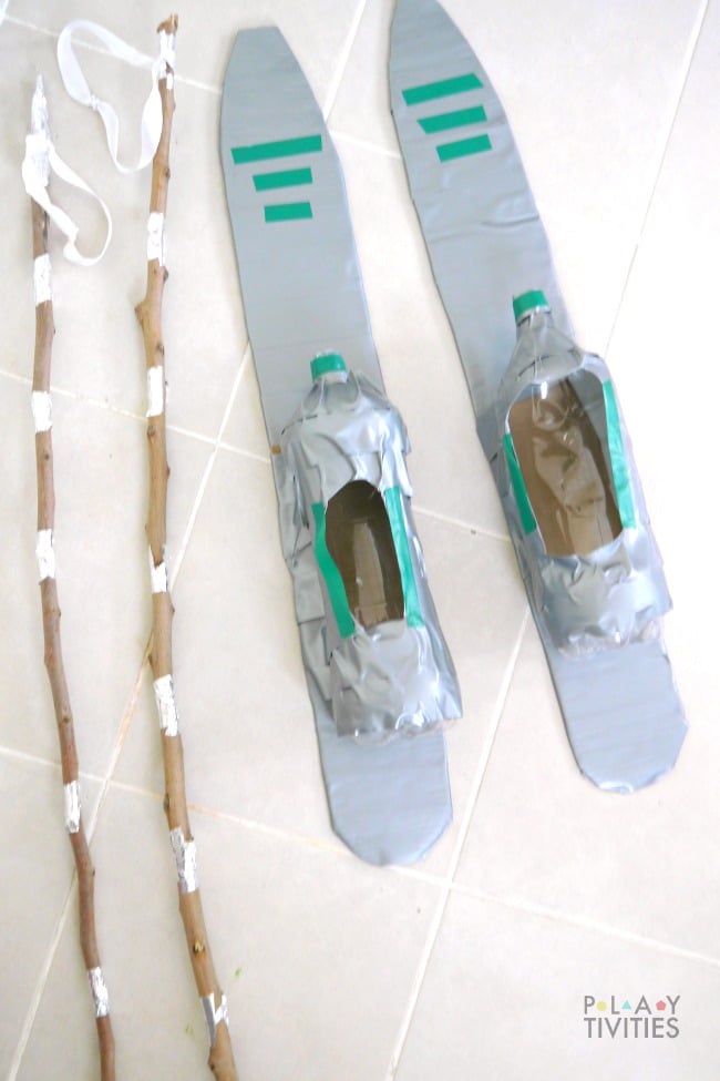 DIY  cardboard skis 