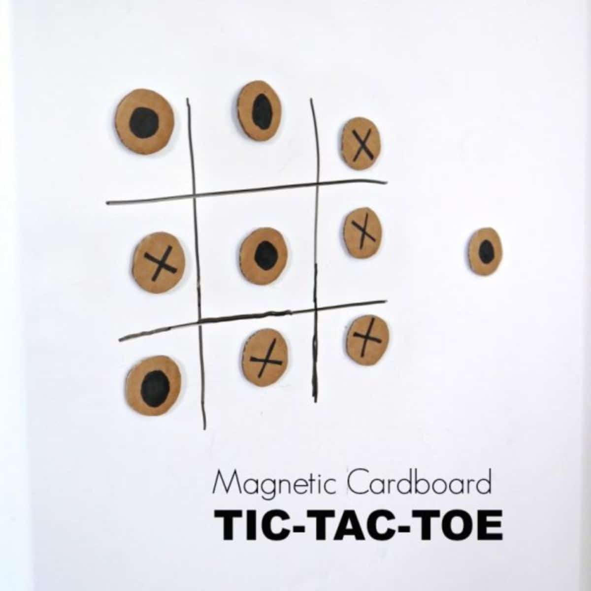 Magnetic diy tic tac toe.