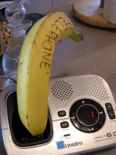 Phone Prank  with a banana.