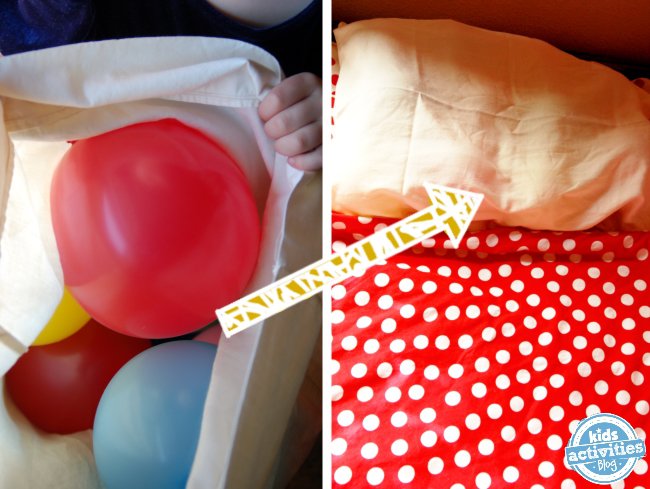 Balloon prank in a pillow.