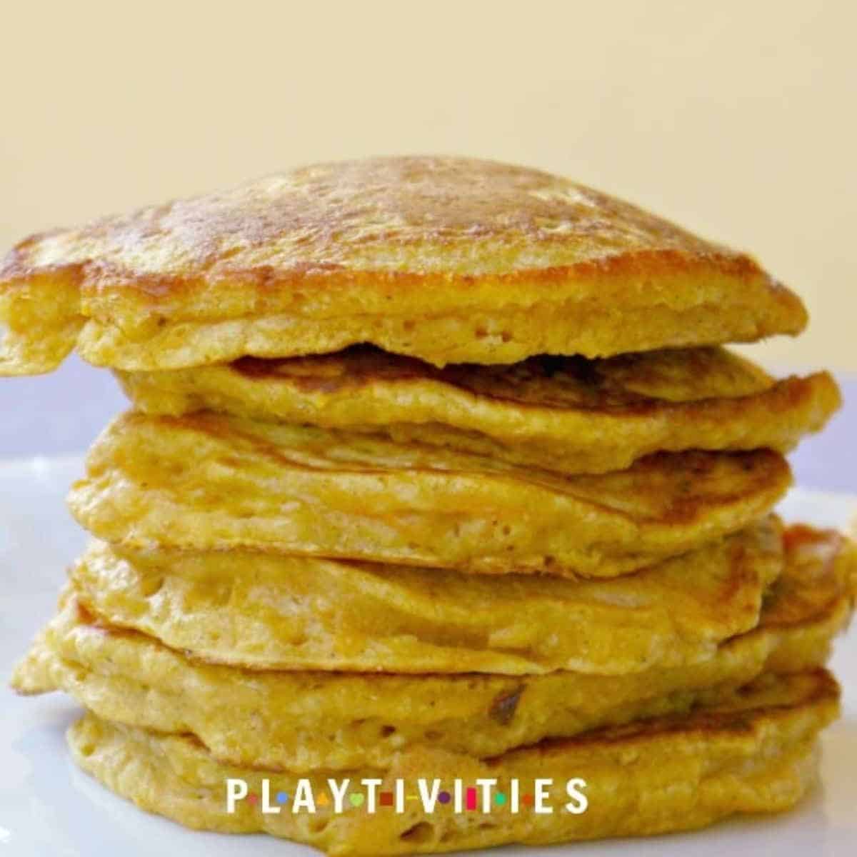Pile of yummy carrot pancakes.