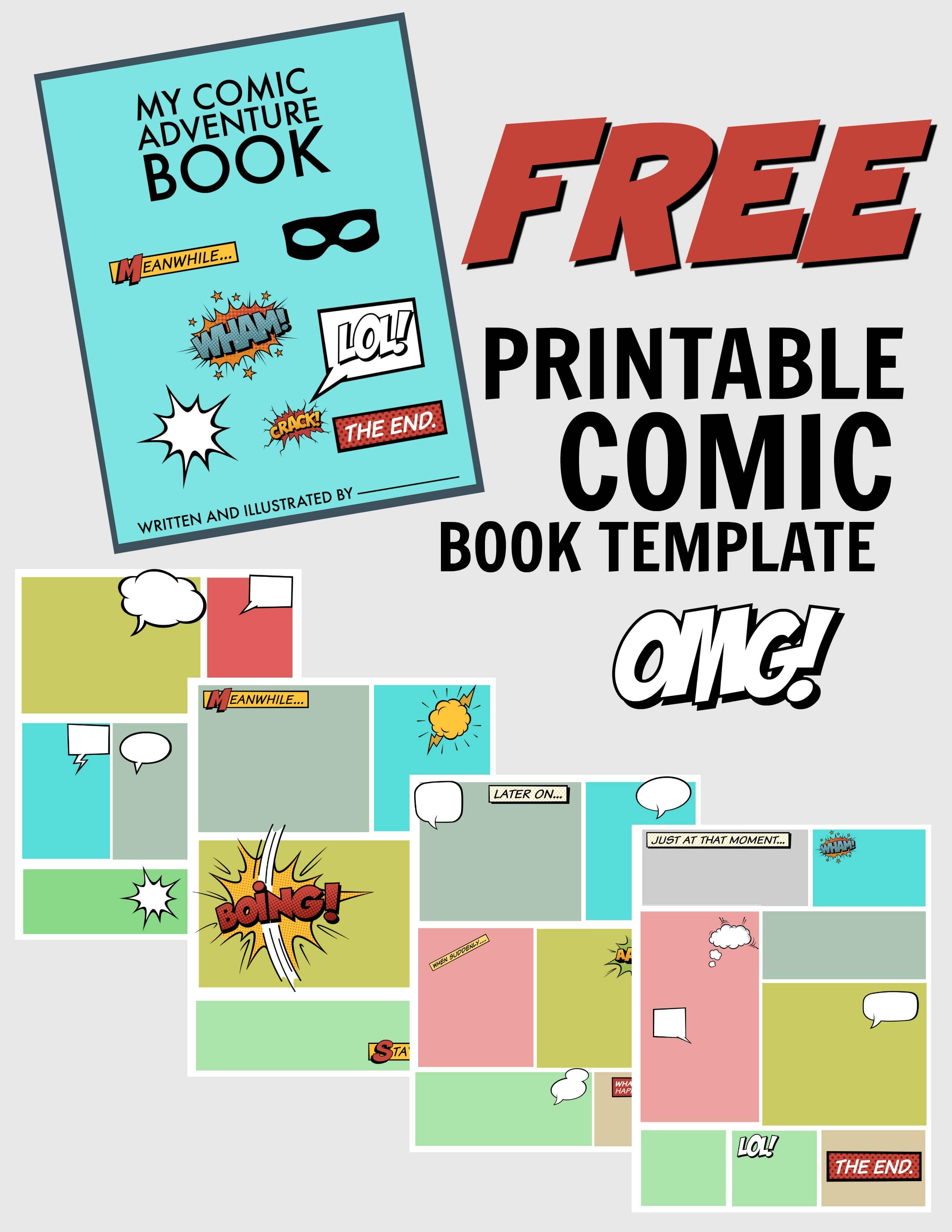 Free printable comic book template.