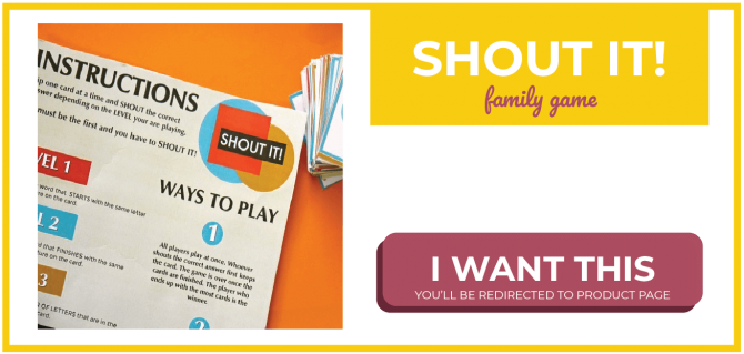 family game shout it poster.