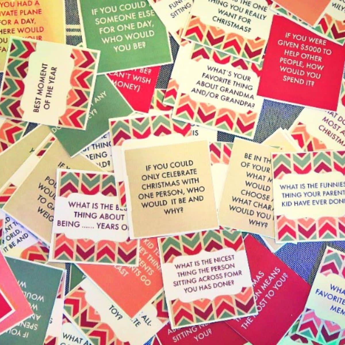 50 Christmas Dinner Conversation Starters. Free Printable Cards -  Playtivities