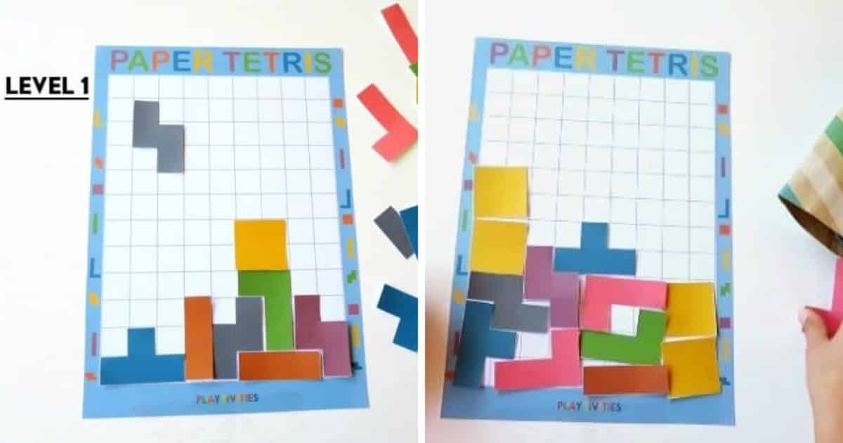 DIY Paper Tetris The Whole Family Will Want To Play - Playtivities