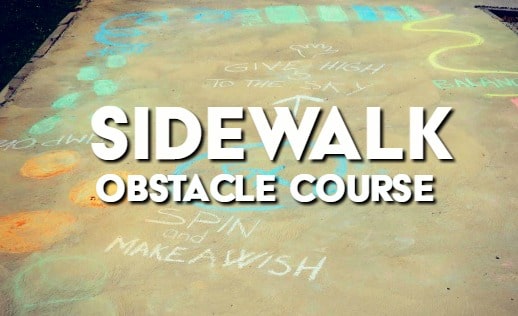 Sidewalk obstacle course poster.