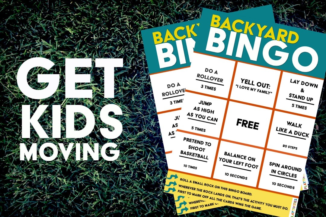 Backyard bingo game poster.