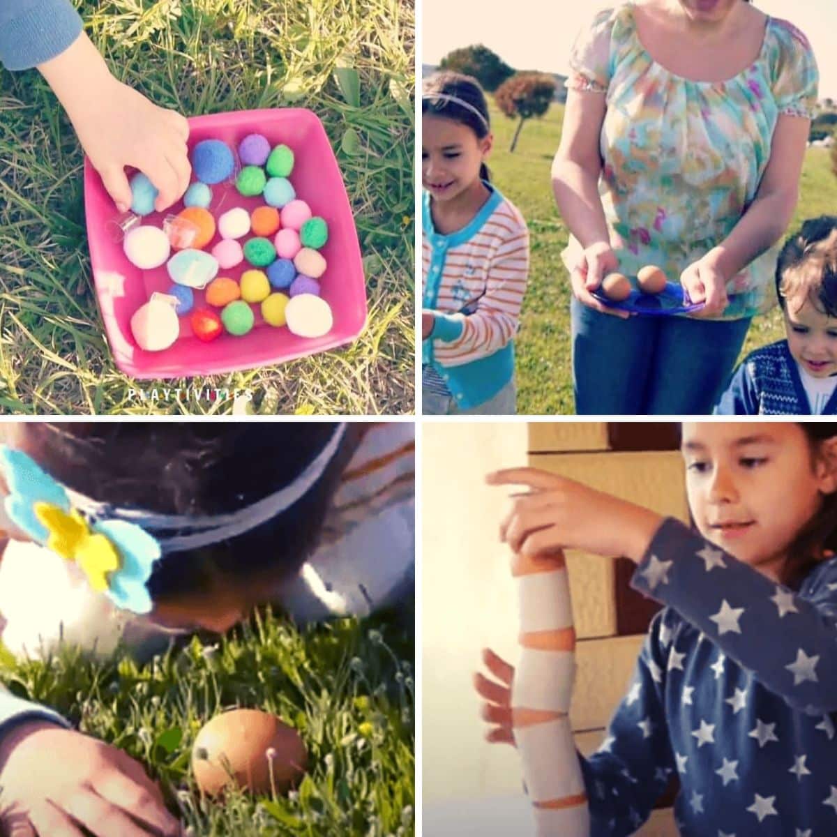 4 images of easter family games to bond.