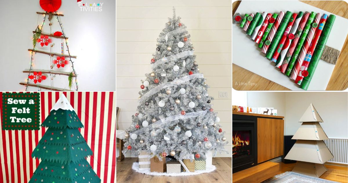 5 images of diy christmas trees for kids.