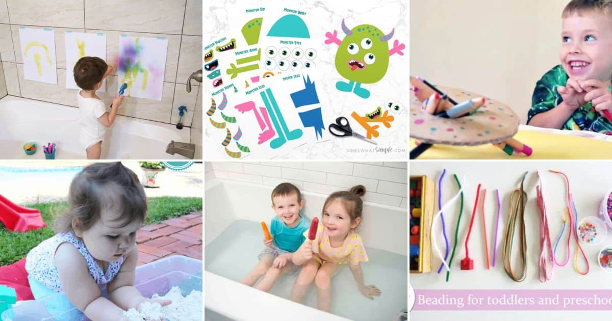 6 images f suprising low prep activities for toddlers.