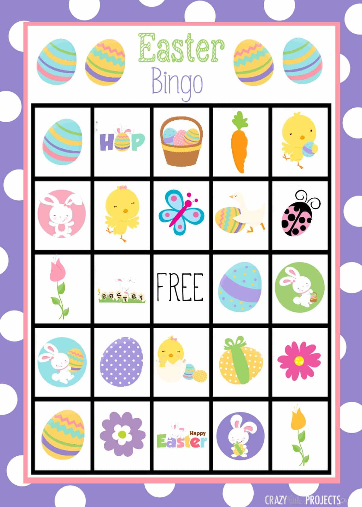 Printable easter bingo game