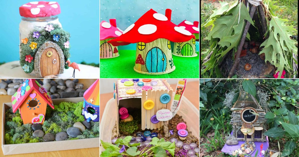 6 images of fairy houses for kids.