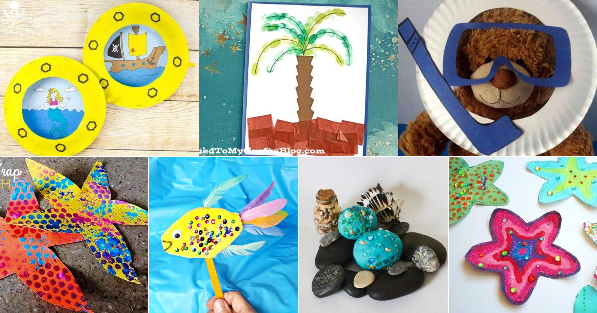 7 images of amazing summer crafts for kids.