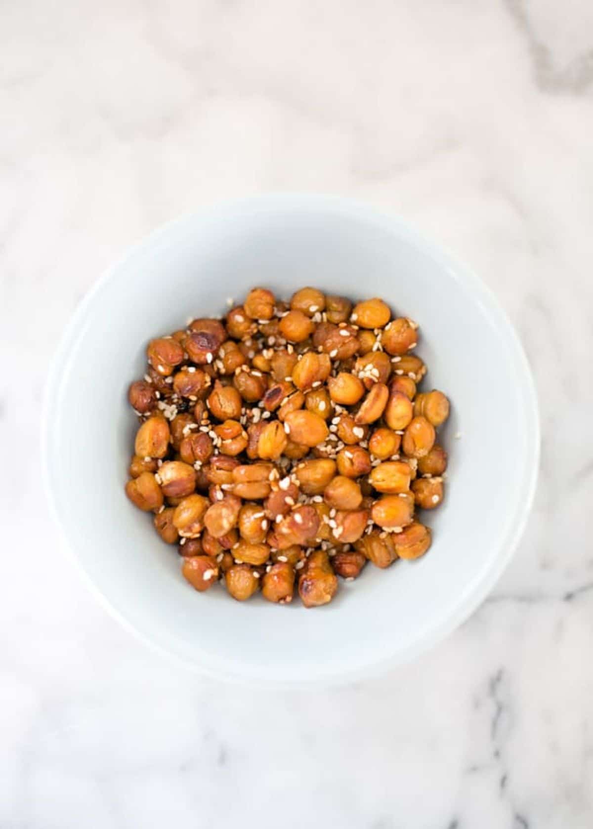 a white bowl of chickpeas