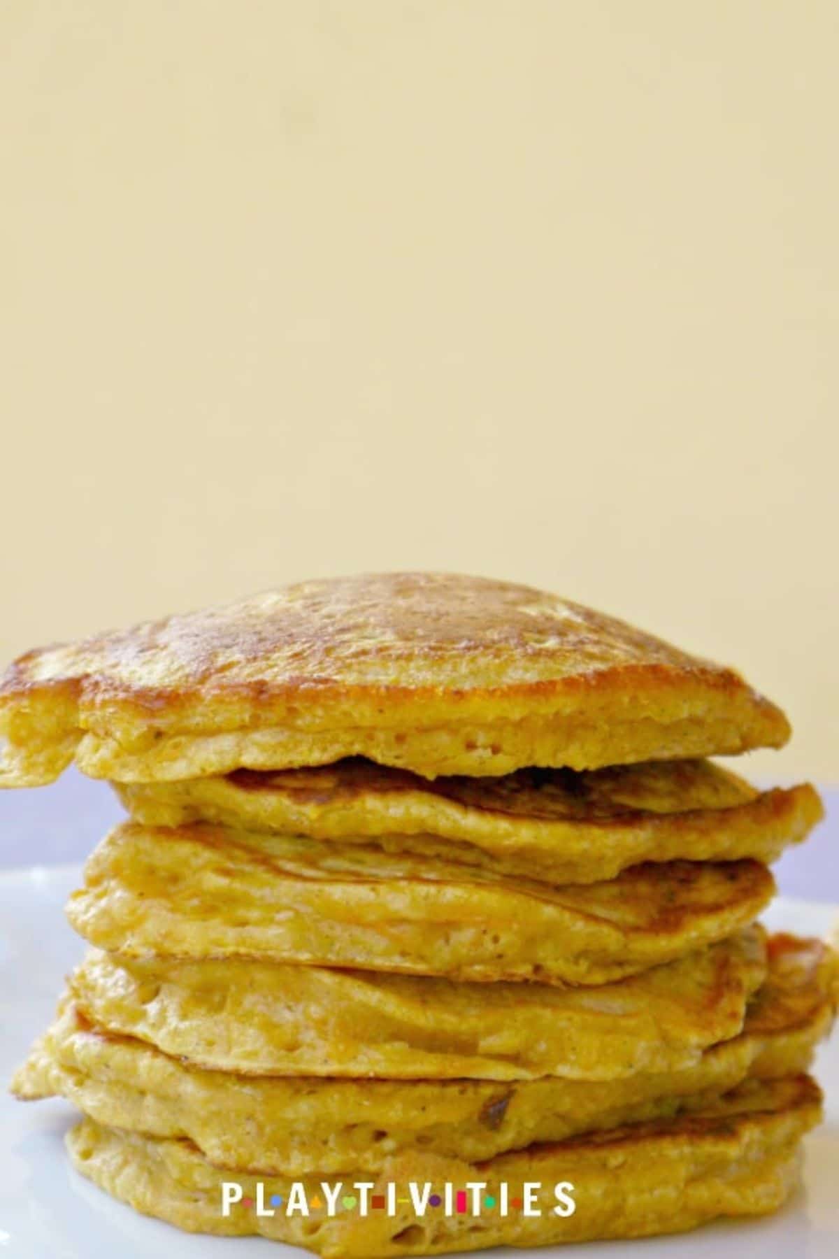 a stack of carrot pancakes
