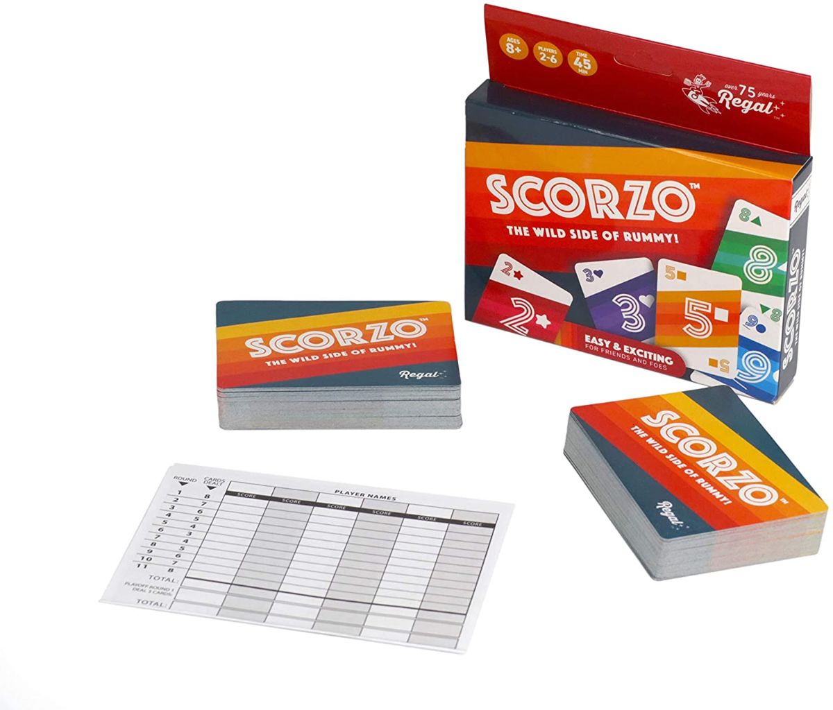 scorzo box and pages on white background