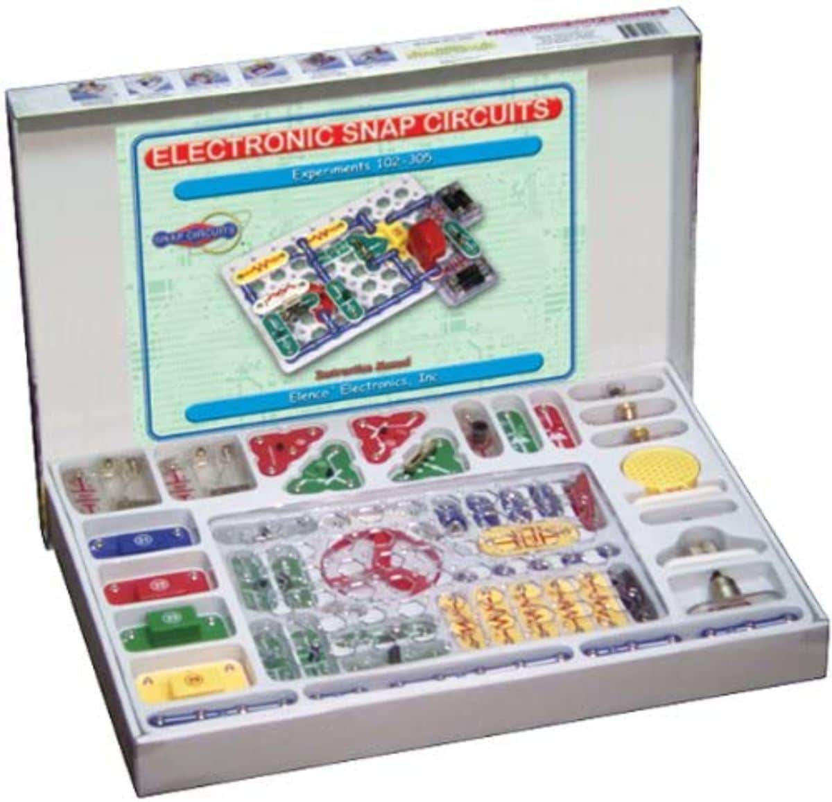 open snap circuits box on white background