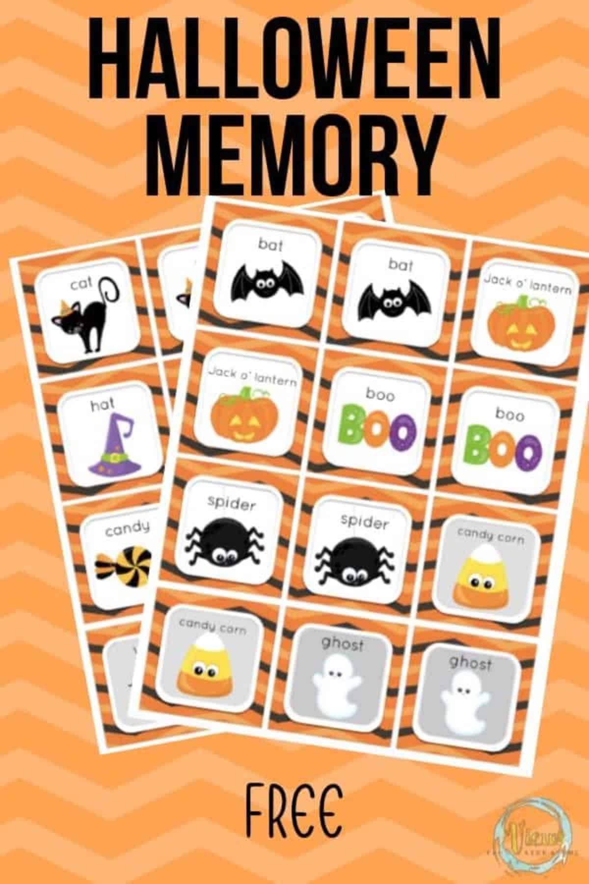 Halloween memory game poster.